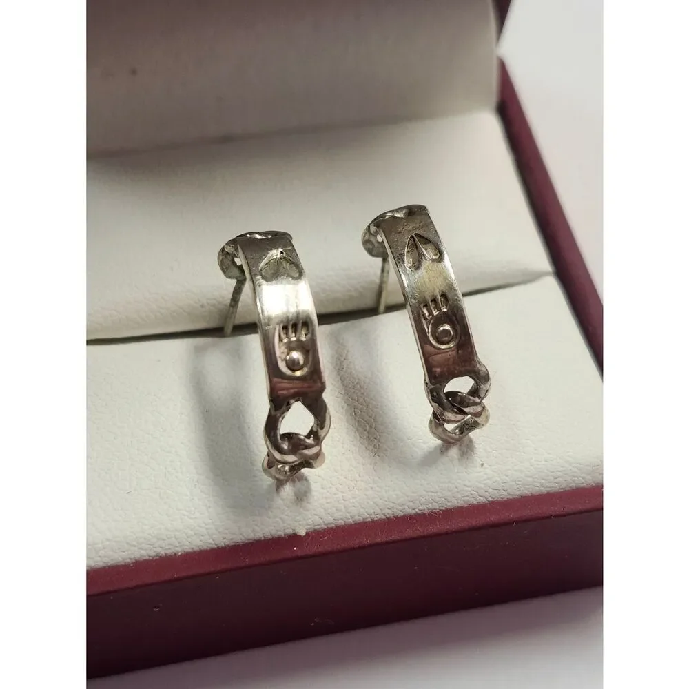 Sterling Silver Half Hoop Earrings